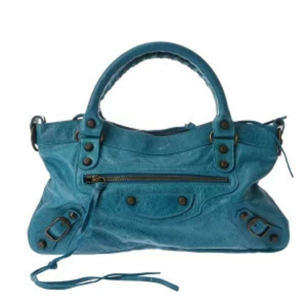 Balenciaga The First Blue Leather Handbag